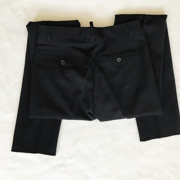 Dsquared2 Dsquared black wool trouser suit pants pink lining tapered skinny 40 - Picture 10 of 13